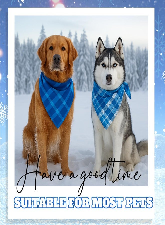 Abbylike 100 Pcs Winter Plaid Dog Bandanas Bulk Blue Checkered Bandanas for Dogs Triangle Kerchief Bibs Scarf Set for Pet Winter Party Costume Photo Props Accessories Pet Shops, 25 Styles - Image 4